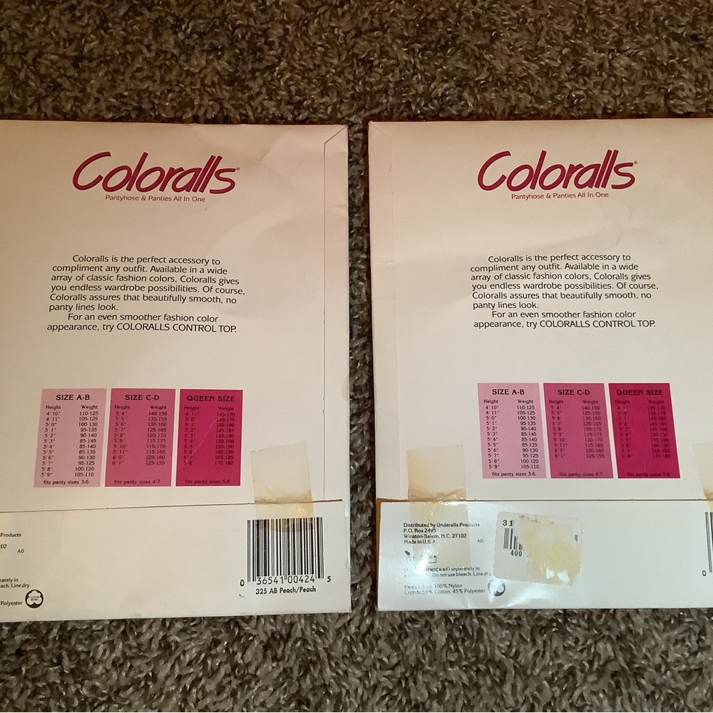 Lot of 2 - Coloralls pantyhose & panties all in one, color peach, size: AB - Picture 7 of 11